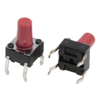 Alps Alpine Red Tactile Switch Stem 9.5 mm SPST 50mA 12 V dc Through Hole SKHHBSA010