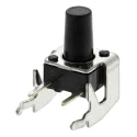 Alps Alpine Black Tactile Switch Stem 8.35 mm SPST 50mA 12 V dc Through Hole SKHHLQA010