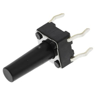 Alps Alpine Black Tactile Switch Stem, 13 mm, SPST 50mA 12 V dc, Through Hole SKHHDTA010