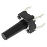 Alps Alpine Black Tactile Switch Stem, 13 mm, SPST 50mA 12 V dc, Through Hole SKHHDTA010