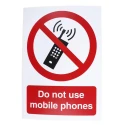 RS PRO Polypropylene Rigid Plastic Do Not Use Mobile Phones Prohibition Sign 210mm x 148mm 763-1737