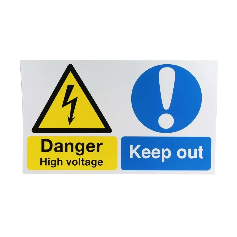 RS PRO Hazard Warning Sign Danger High Voltage Keep Out Polypropylene 300mm x 500mm 763-1718