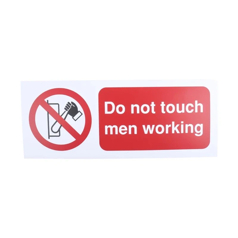 RS PRO Polypropylene Rigid Plastic Do Not Touch Men Working Prohibition Sign 250mm x 100mm 763-1995