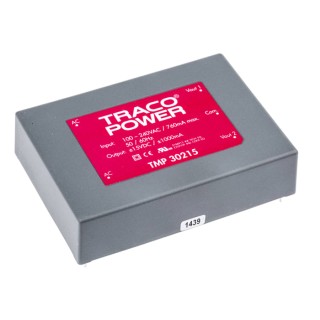 TRACOPOWER Switching Power Supply, Dual Output 15V DC, 30W, 1A, PCB Mount, 85-264V AC, TMP 30215