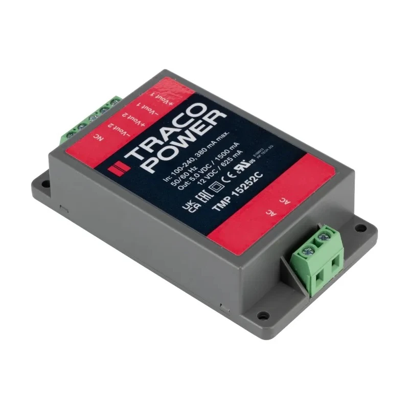 TRACOPOWER Dual Output 15W Switching Power Supply 2 Output 12V dc 264V ac TMP 15252C