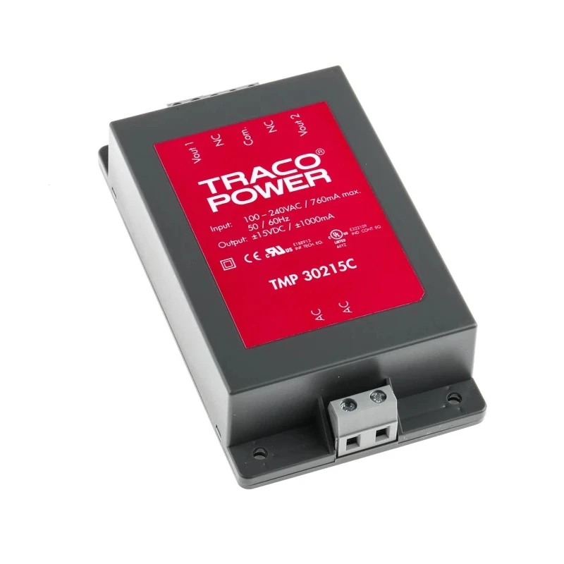 TRACOPOWER Switching Power Supply 2 Output 15V DC 30W 264V AC TMP 30215C