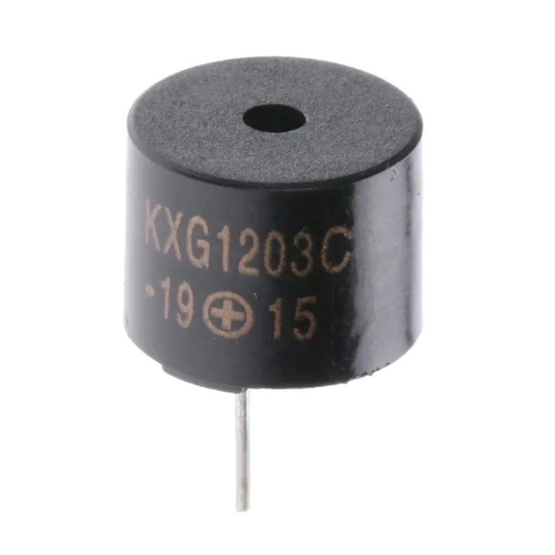 Kingstate Magnetic Buzzer Component Through Hole 12 mm Diameter 9.5 mm Height Continuous Tone 85 dB 2-5V dc KXG1203C