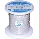 Sunhayato JUNFLON Series White 0.05 mm² 30 AWG Single Core Hook Up Wire, 100 m Length, Ethylene AWG30-100-W