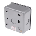 RS PRO Grey 6 A Surface Mount Metalclad Steel 2 Way Rocker Light Switch 1 Gang Matt Finish 240V 768-3523