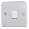 RS PRO Grey 6 A Surface Mount Metalclad Steel 2 Way Rocker Light Switch 1 Gang Matt Finish 240V 768-3523