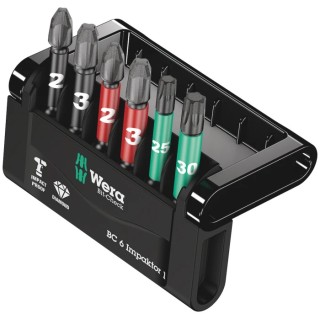 Wera Hex Impact Screwdriver Bit Set, 6 Pieces, Diamond Tipped, 50mm Length, 1/4 in Drive Size, Model 05057695001