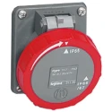 Legrand Panel Mount Industrial Socket Rated at 16A, 480V, 500 V, IP44 Red Hypra Range 