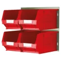 RS PRO Polypropylene Storage Bin, 350 mm x 205 mm x 132 mm, Red 771-9212