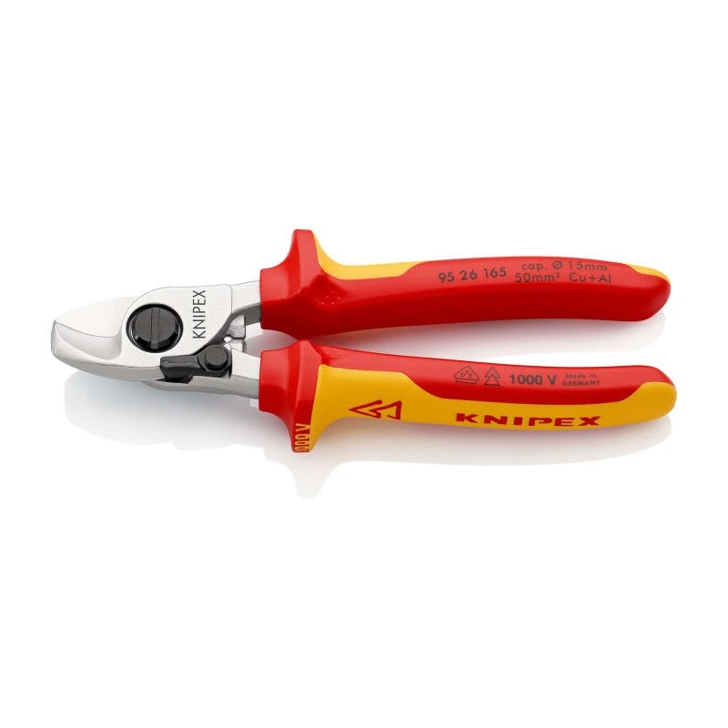 Knipex VDE 1000V Approved Cable Cutter 165mm Tool Steel Jaw Multi Component Grip 95 26 165