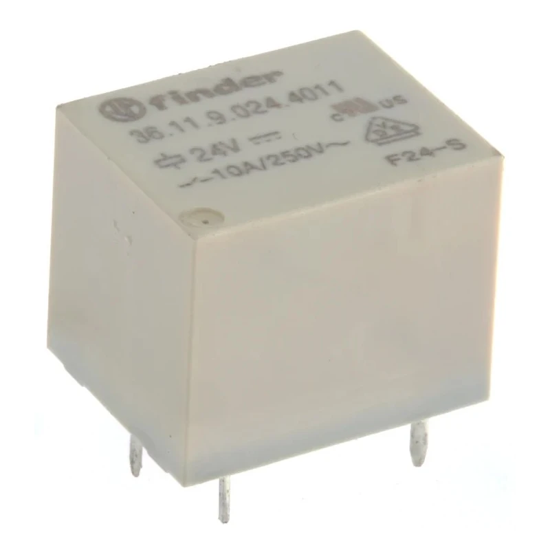 Finder PCB Power Relay 24V DC Coil 10A Switching Current SPDT 36.11.9.024.4011