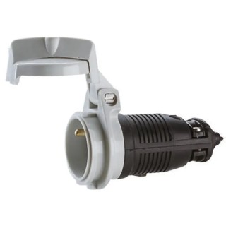 Legrand 16A 230V French 2P+E Mains Connector Black Rubber Cable, Screw Termination 0 502 49