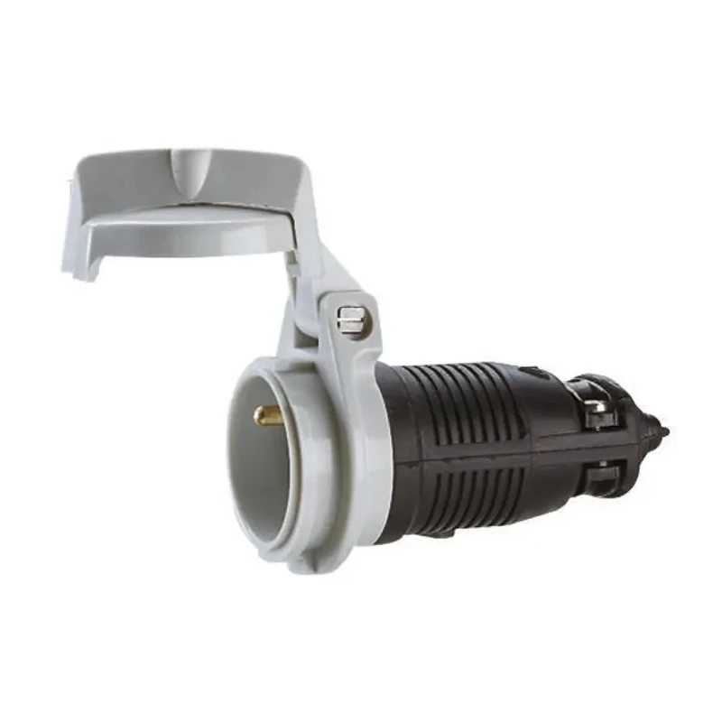 Legrand 16A 230V French 2P+E Mains Connector Black Rubber Cable, Screw Termination 0 502 49