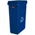 Rubbermaid Commercial Products Slim Jim Blue Polyethylene Waste Bin 87L FG354007BLUE