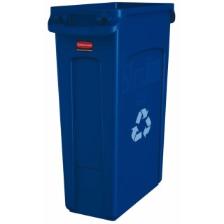 Rubbermaid Commercial Products Slim Jim Blue Polyethylene Waste Bin 87L FG354007BLUE