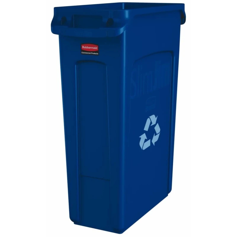 Rubbermaid Commercial Products Slim Jim Blue Polyethylene Waste Bin 87L FG354007BLUE