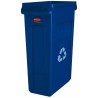 Rubbermaid Commercial Products Slim Jim Blue Polyethylene Waste Bin 87L FG354007BLUE