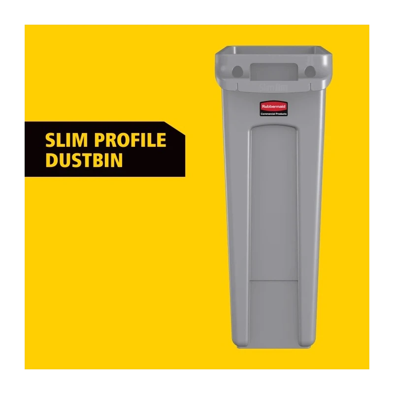 Rubbermaid Commercial Products Slim Jim Blue Polyethylene Waste Bin 87L FG354007BLUE