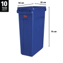 Rubbermaid Commercial Products Slim Jim Blue Polyethylene Waste Bin 87L FG354007BLUE