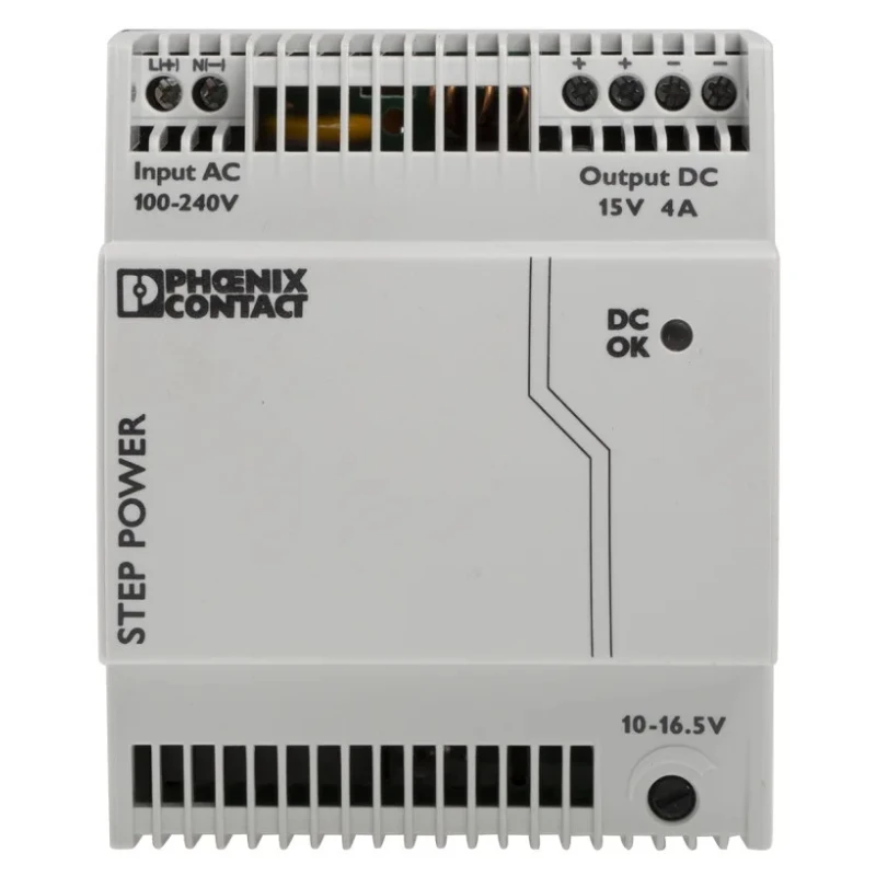 Phoenix Contact STEP POWER Switched Mode DIN Rail Power Supply 264V AC Input 16.5V DC, 4A Output, 60W, IP20, Germany 2868619