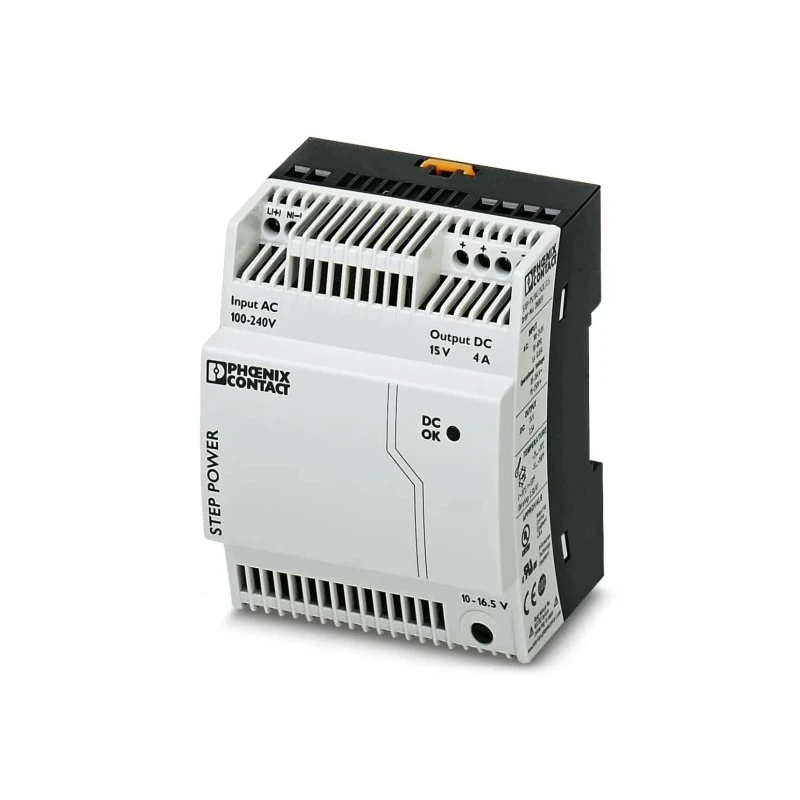 Phoenix Contact STEP POWER Switched Mode DIN Rail Power Supply 264V AC Input 16.5V DC, 4A Output, 60W, IP20, Germany 2868619