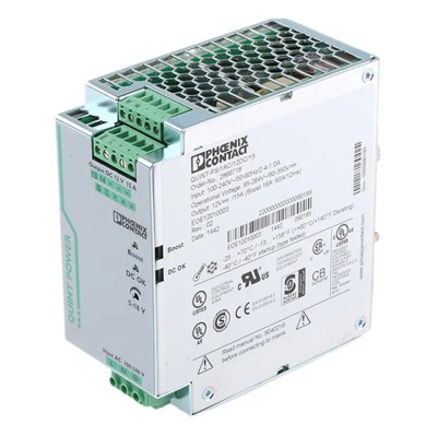 Phoenix Contact QUINT POWER Switch Mode DIN Rail Power Supply 180W, 264V AC Input, 18V DC Output, 15A Output Current 2866718