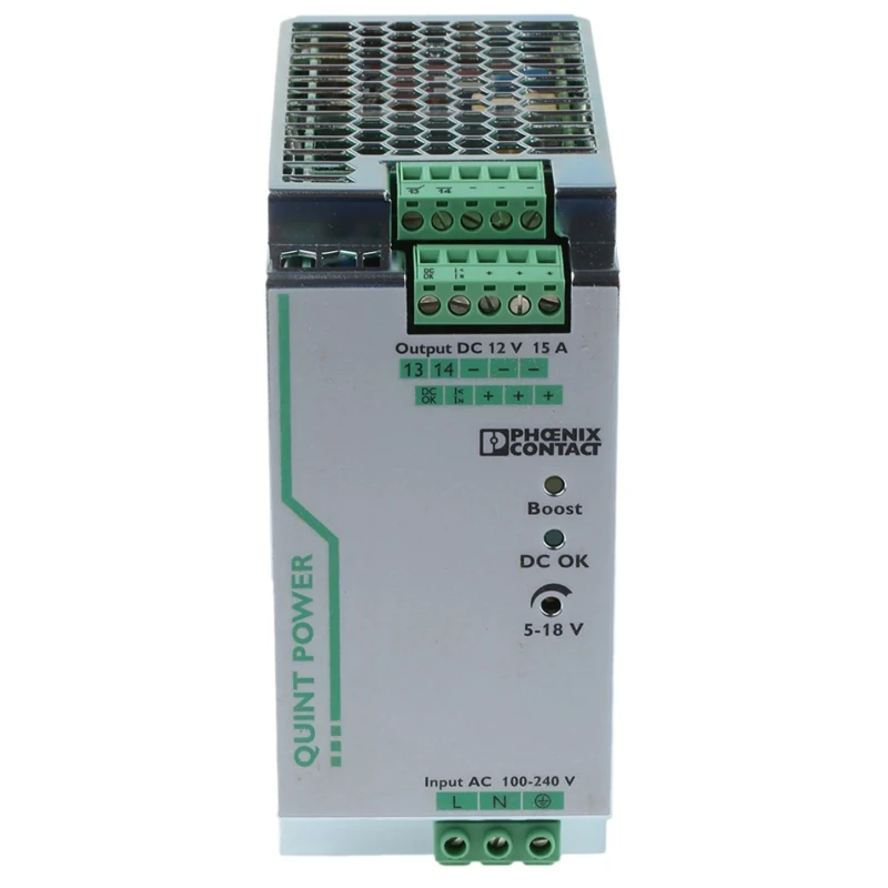Phoenix Contact QUINT POWER Switch Mode DIN Rail Power Supply 180W, 264V AC Input, 18V DC Output, 15A Output Current 2866718