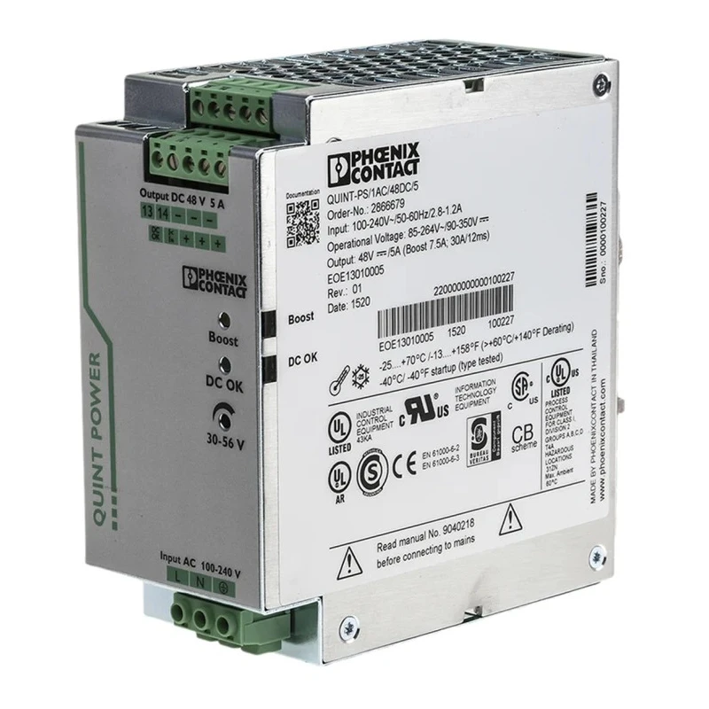 PULS QUINT POWER Switch Mode DIN Rail Power Supply 264V AC Input 56V DC 5A 240W 2866679