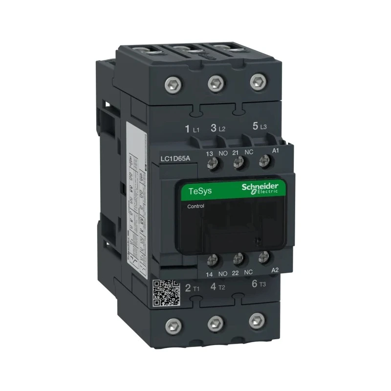 Schneider Electric LC1D Contactor, 24V AC Coil, 3-Pole, 65A, 30kW Power Rating, 3 NO Auxiliary Contacts, 690V AC 