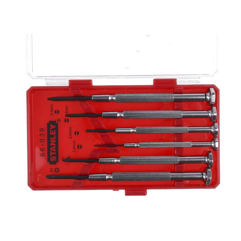Stanley Precision Screwdriver Set, Pozidriv Tip, 6 Pieces 1-66-039