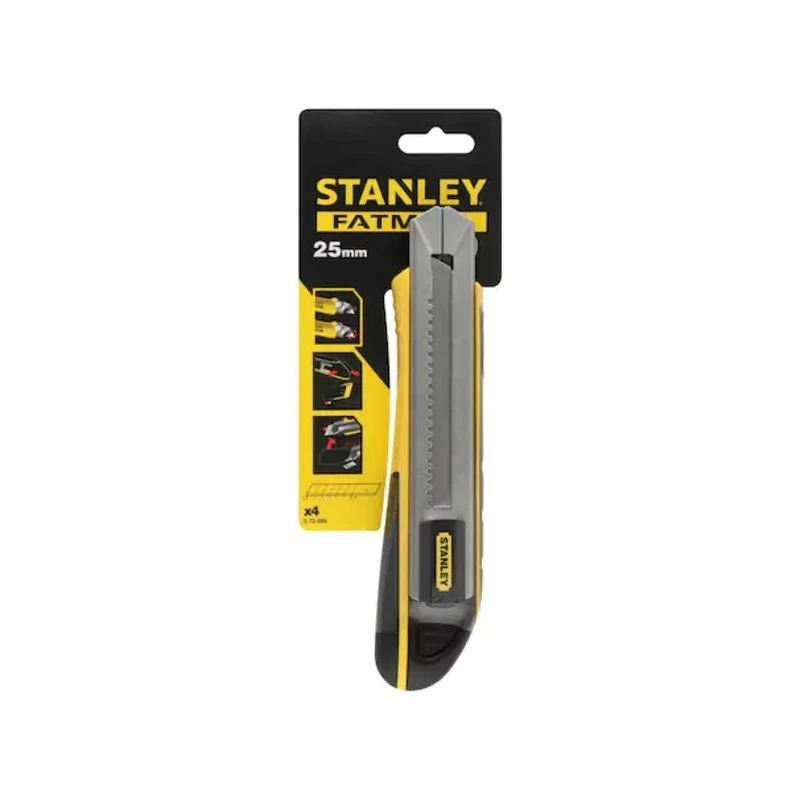 Stanley Safety Knife with Snap-off Blade Retractable 25mm Blade Width 4 Blades 0-10-486