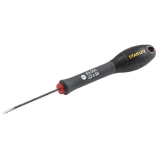 Stanley Slotted Screwdriver, 50 mm Blade, Insulated, Chrome Vanadium Steel Blade, Soft Grip Handle 1-65-006