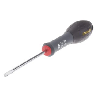 Stanley Standard Slotted Screwdriver with 75 mm Chrome Vanadium Steel Blade Insulated Soft Grip Handle 1-64-983