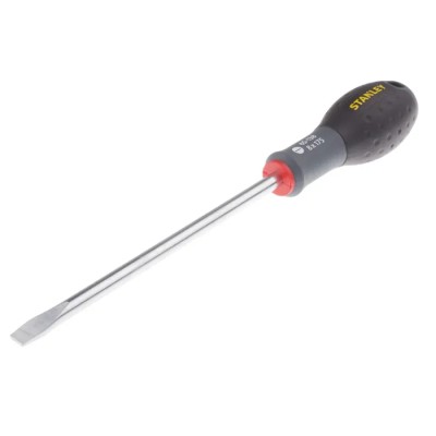 Stanley Standard Slotted Screwdriver, 175 mm Blade, Bi-Material Handle, VDE 1000V Approved 1-65-138