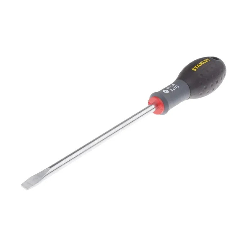 Stanley Standard Slotted Screwdriver, 175 mm Blade, Bi-Material Handle, VDE 1000V Approved 1-65-138
