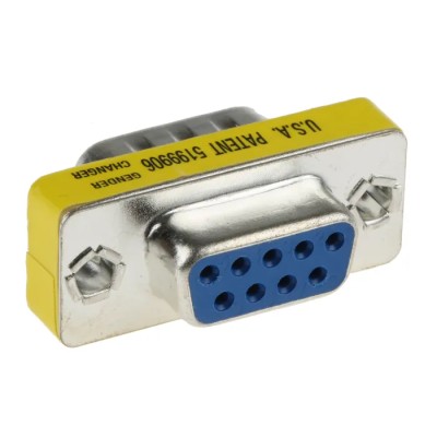 Switchcraft D-Sub Adapter 9-Way D-Sub Male to Female, DB9 Panel Mount, Gold over Nickel Contact Plating EHDB9MF
