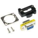 Switchcraft D-Sub Adapter 9-Way D-Sub Male to Female, DB9 Panel Mount, Gold over Nickel Contact Plating EHDB9MF