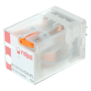 Relpol Power Relay with 230V AC Coil, 10A Switching Current, DPDT Contact Configuration, Silver Alloy R15-2012-23-5230-WTL