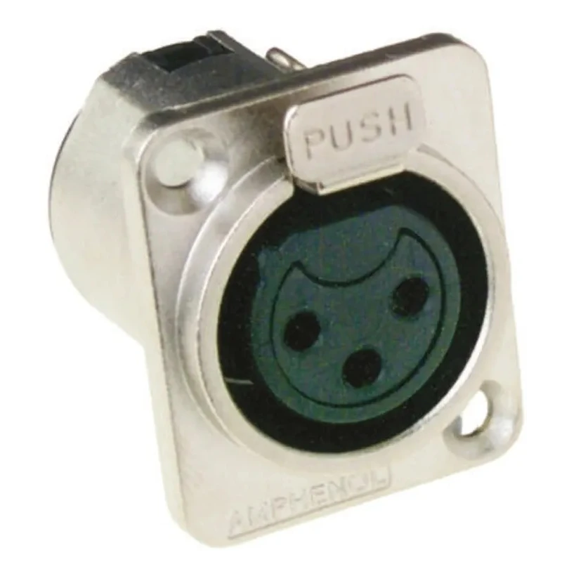 Amphenol PCD US Panel XLR Connector, Straight Orientation, Female 3 Contacts, Tin Plating, 133V AC Z Series AC3FDZ