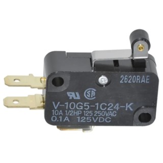 Omron Short Hinge Roller Lever Micro Switch, Quick Connect Terminal, 10A, 250V AC, SPCO, IP40 V-10G5-1C24-K