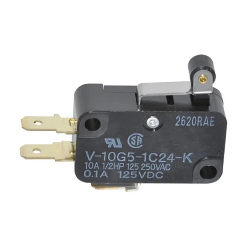 Omron Short Hinge Roller Lever Micro Switch, Quick Connect Terminal, 10A, 250V AC, SPCO, IP40 V-10G5-1C24-K