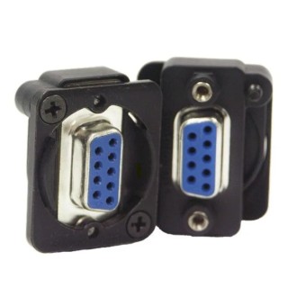 Switchcraft D-Sub Adapter 9-Way D-Sub Female to Female Panel Mount with Thumb Screw Coupling EHDB9FF