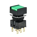 Omron Illuminated Push Button Switch Panel Mount, 16 mm Cutout, DPDT, IP65, 30 V dc 250 V A165L-AGA-24D-2