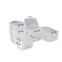 RS PRO 65L Transparent Copolymer Container with Hinged Lid 600 mm x 460 mm x 350 mm 178-3339