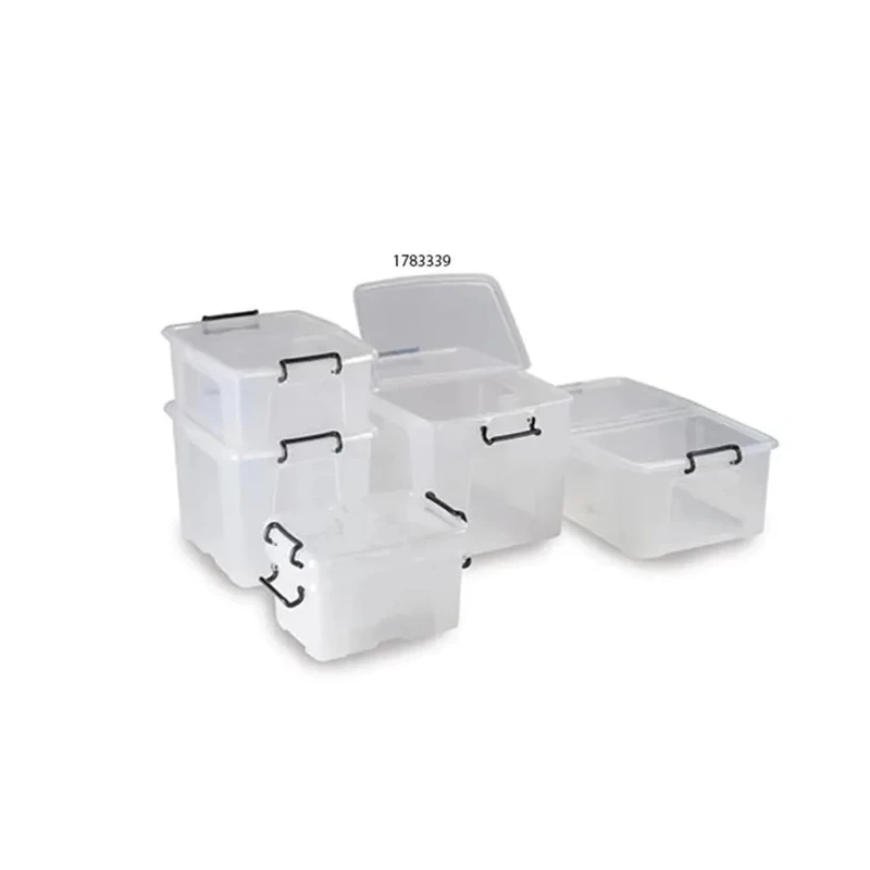 RS PRO 65L Transparent Copolymer Container with Hinged Lid 600 mm x 460 mm x 350 mm 178-3339