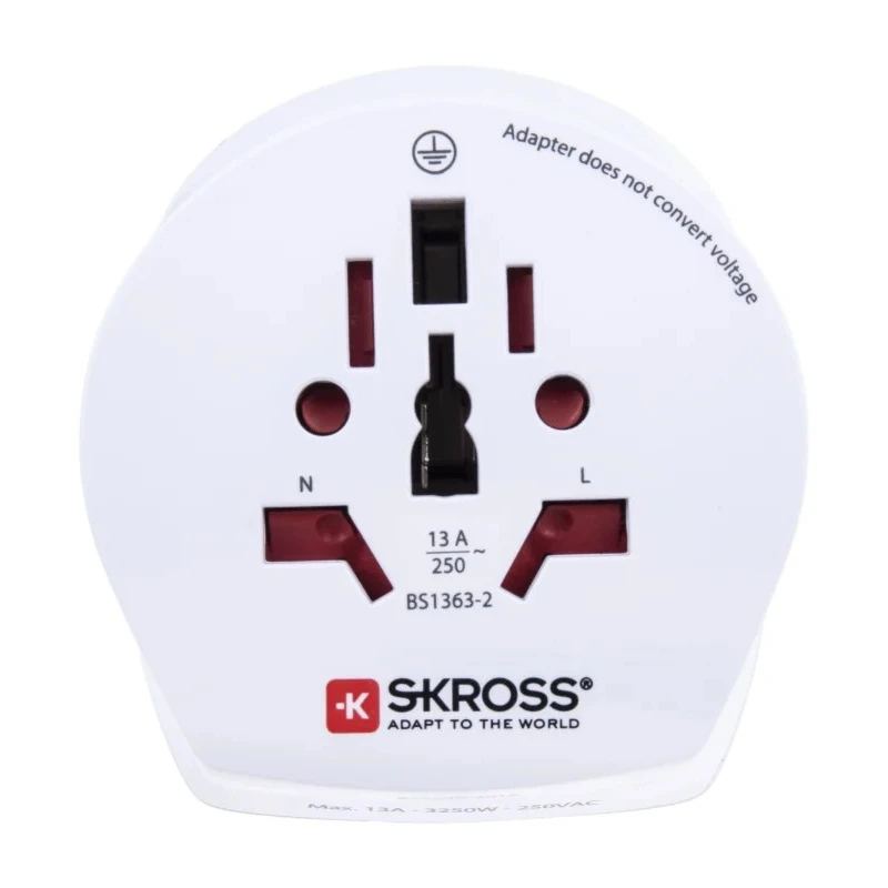 SKROSS Travel Adapter USA Europe China Australia Europe 13A 250V Type G Plug Adapter 220V-240V 821-1242